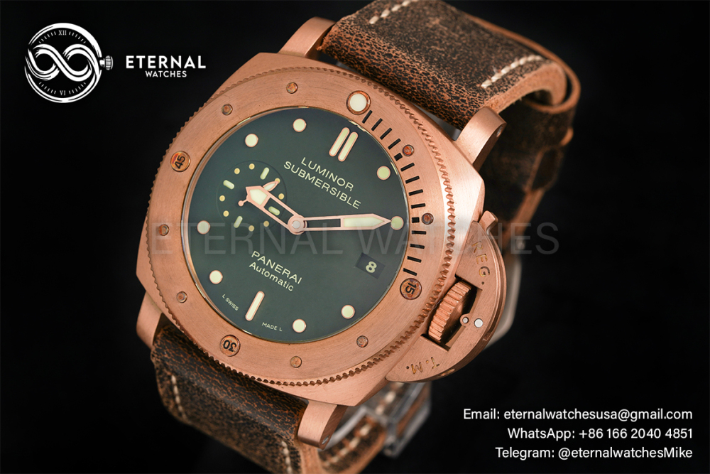 PANERAI - SUPER CLONE PAM382 Bronzo Submersible BR/LE Green VSF V2 Modified P9000
