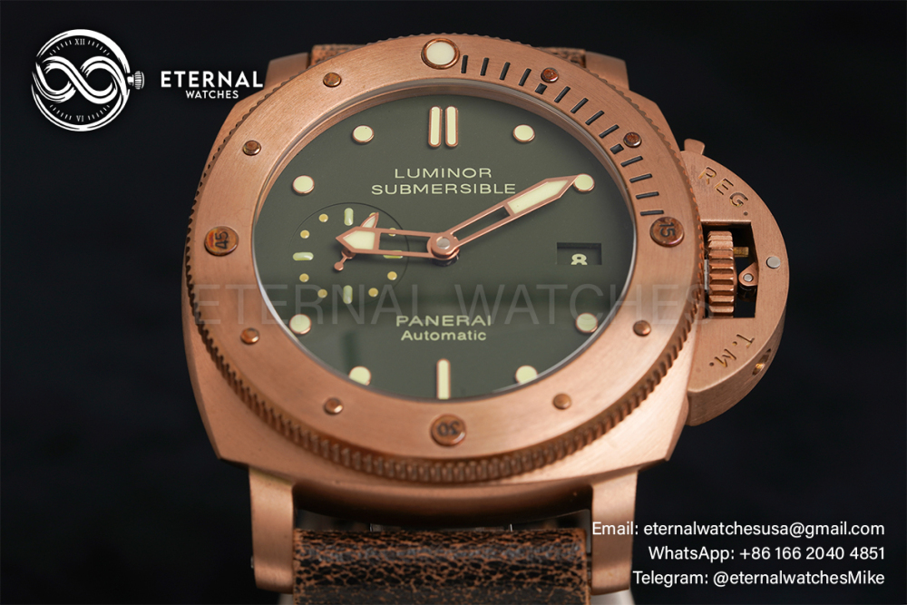 PANERAI - SUPER CLONE PAM382 Bronzo Submersible BR/LE Green VSF V2 Modified P9000