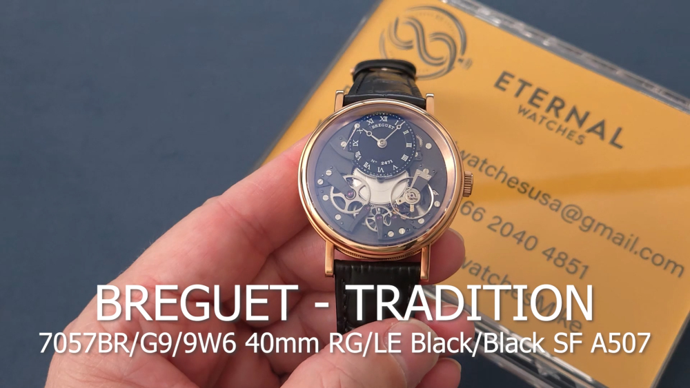 BREGUET - Tradition 7057BR/G9/9W6 40mm RG/LE Black/Black SF A507
