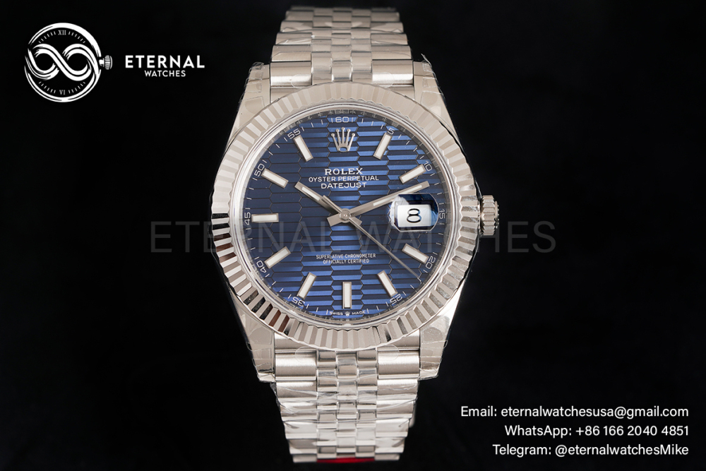 ROLEX - DateJust 126334 41mm Jubilee SS/SS Blue Textured Dial VSF VS3235