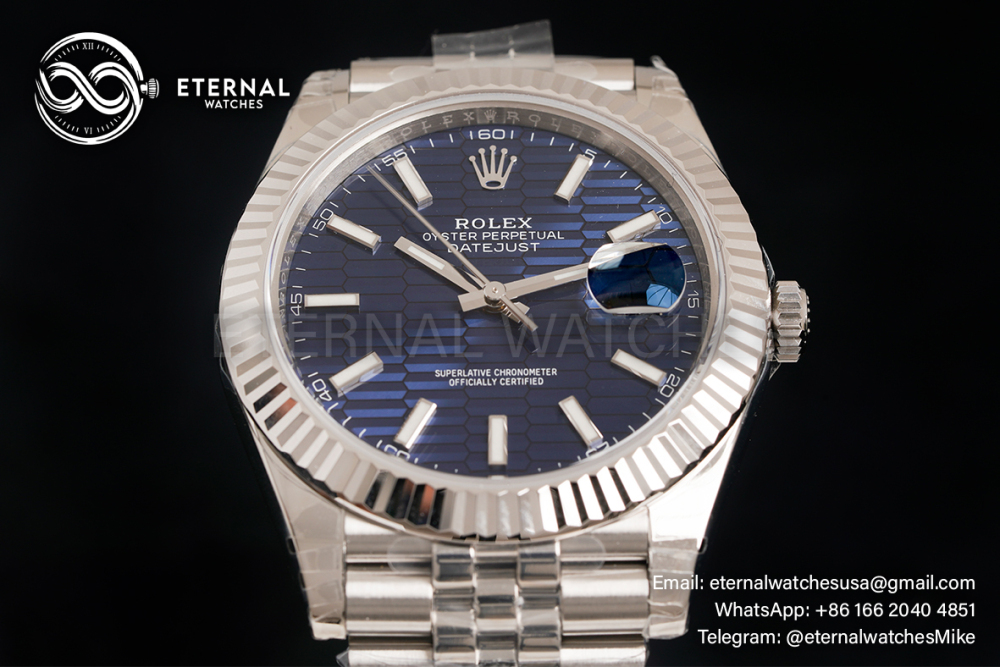 ROLEX - DateJust 126334 41mm Jubilee SS/SS Blue Textured Dial VSF VS3235