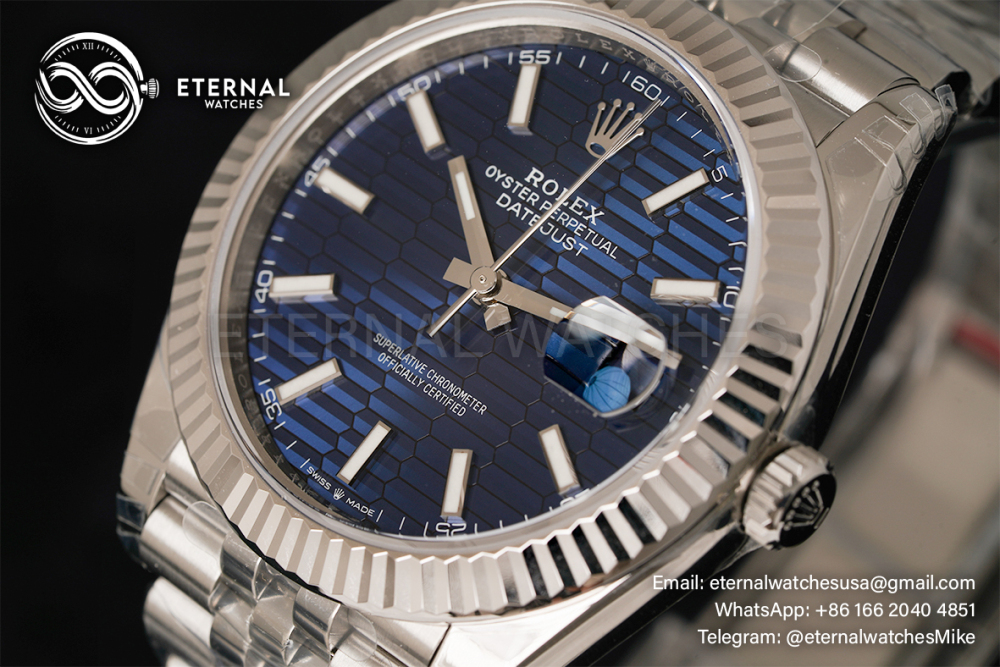 ROLEX - DateJust 126334 41mm Jubilee SS/SS Blue Textured Dial VSF VS3235
