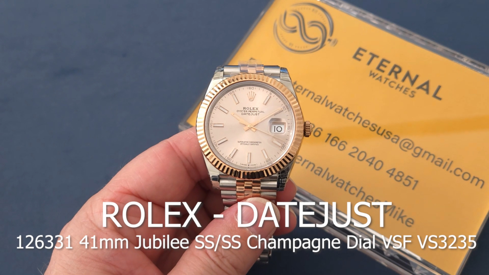ROLEX - DateJust 41mm 126331 Jubilee RG/SS Champagne Dial VSF VS3235