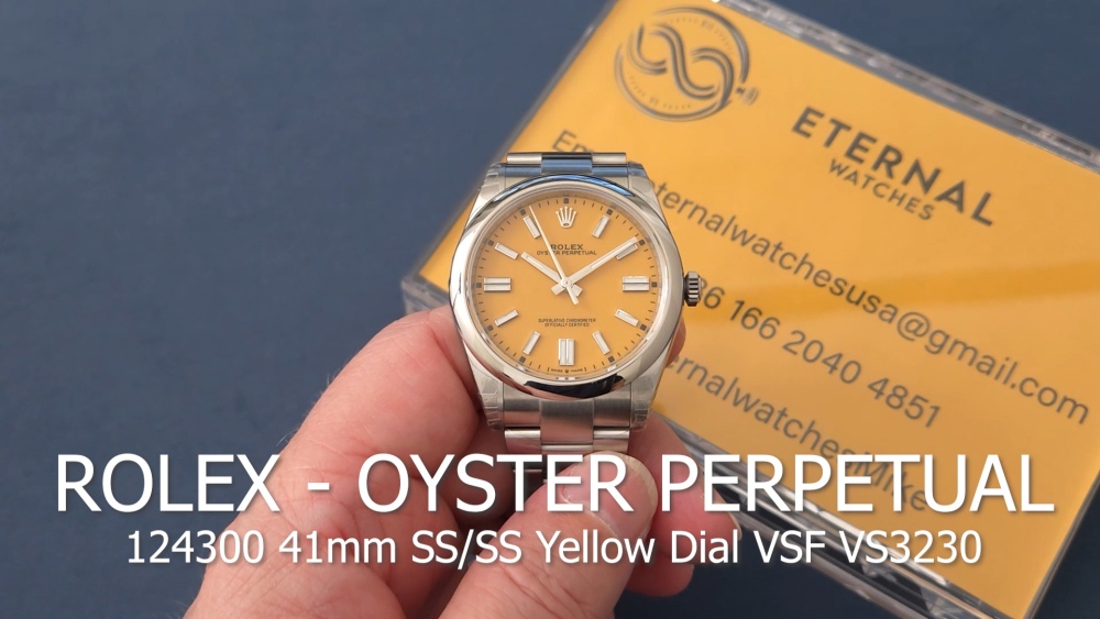 ROLEX - Oyster Perpetual 124300 41mm SS/SS Yellow Dial VSF VS3230