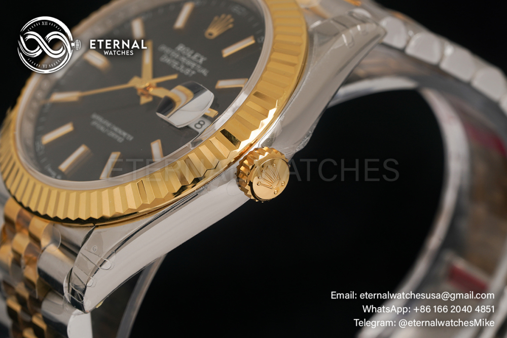 ROLEX - DateJust 126333 41mm Jubilee SS/YG Black/Stk VSF VS3235