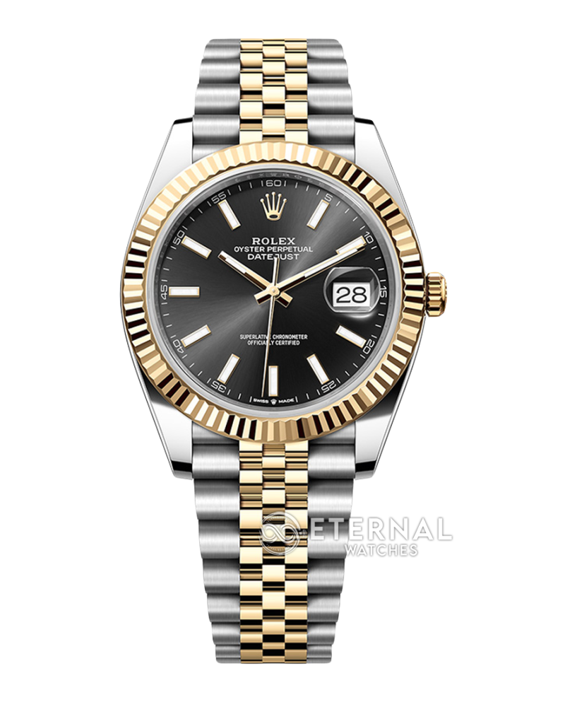 ROLEX - DateJust 126333 41mm Jubilee SS/YG Black/Stk VSF VS3235