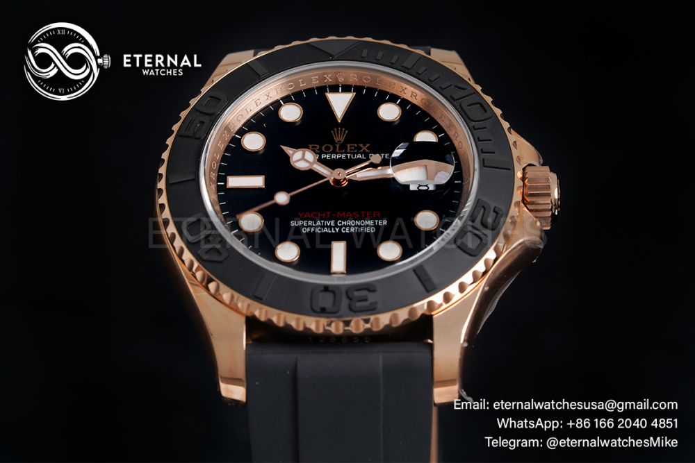 ROLEX - Yacht-Master 126655 40mm RG/RU Black/Dot CLEAN SH3235