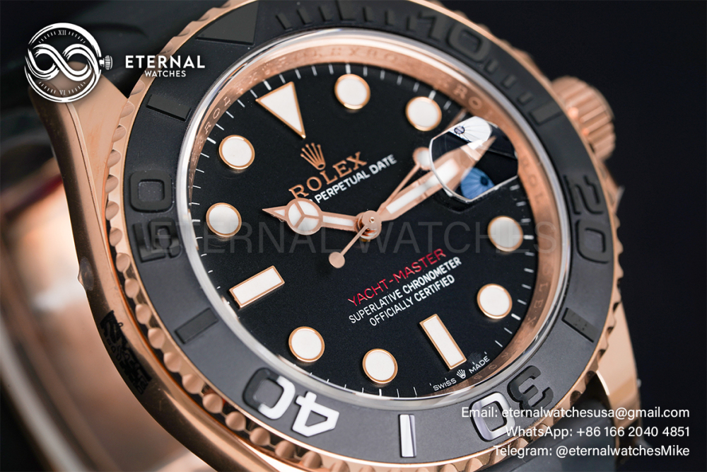 ROLEX - Yacht-Master 126655 40mm RG/RU Black/Dot CLEAN SH3235