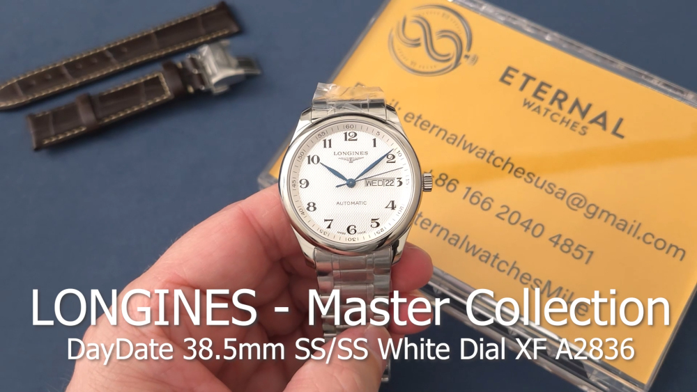 LONGINES - Master Collection DayDate 38.5mm SS/SS White Dial XF A2836