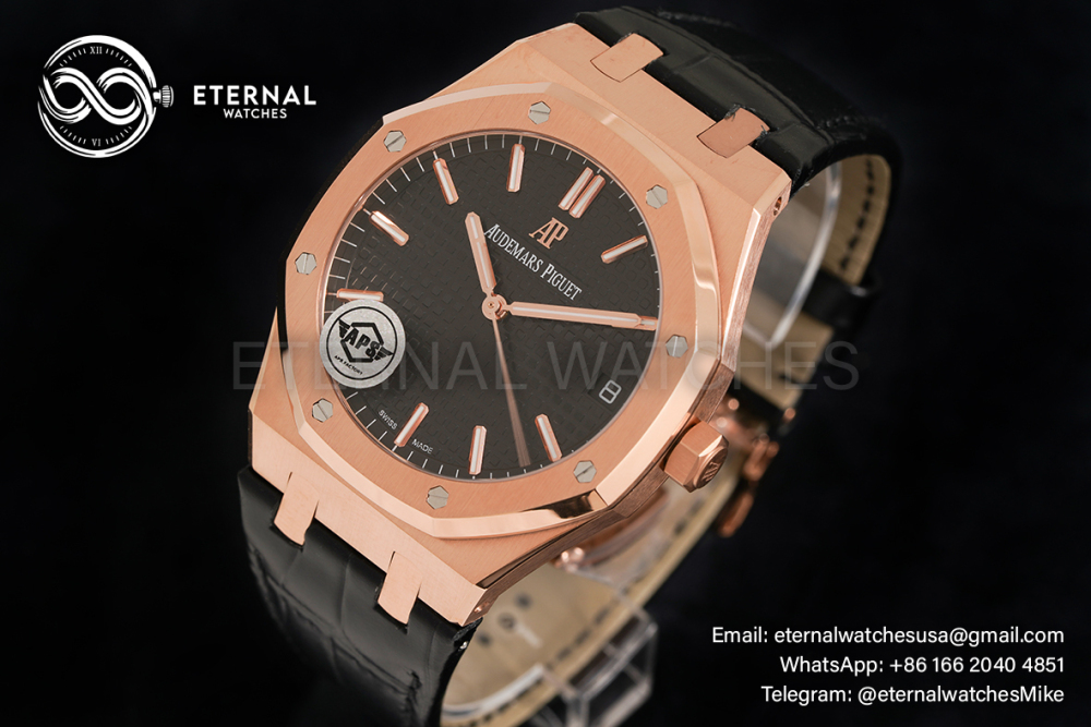 AUDEMARS PIGUET - SUPER CLONE Royal Oak 41mm 15500 RG/LE Black/Stk APSF A4302