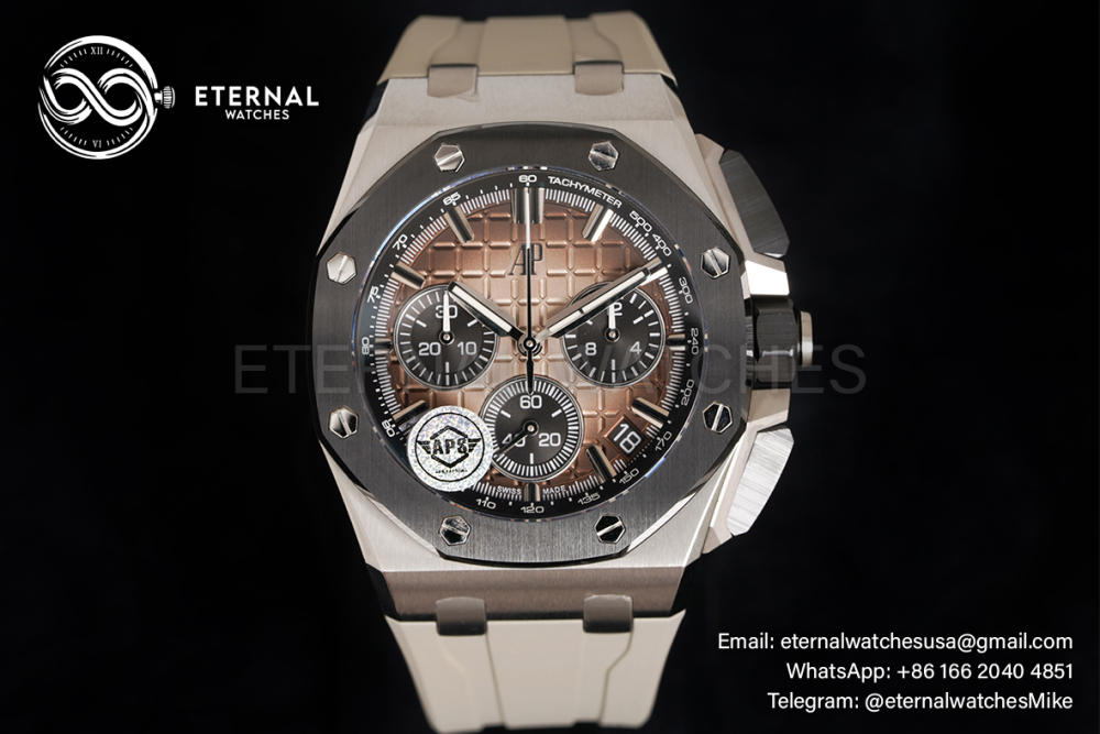 AUDEMARS PIGUET - SUPER CLONE Royal Oak Offshore 26420 43mm SS/RU Light Brown/Wht APSF 4401