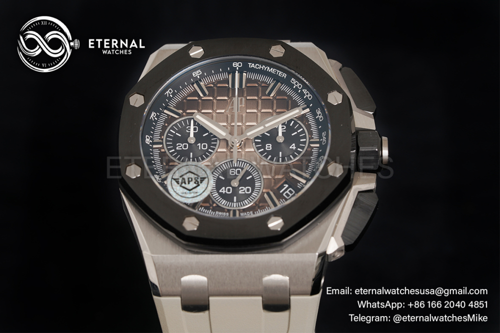 AUDEMARS PIGUET - SUPER CLONE Royal Oak Offshore 26420 43mm SS/RU Light Brown/Wht APSF 4401