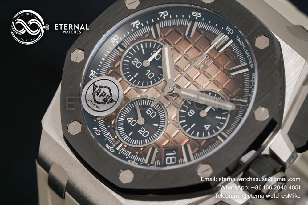 AUDEMARS PIGUET - SUPER CLONE Royal Oak Offshore 26420 43mm SS/RU Light Brown/Wht APSF 4401