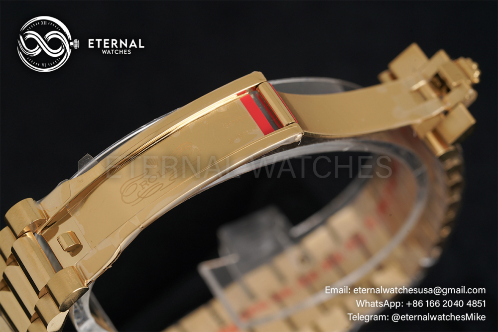 ROLEX - SUPER CLONE DayDate 128238 36mm YG/YG Turquoise/Dia A2836 Gold Wrapped