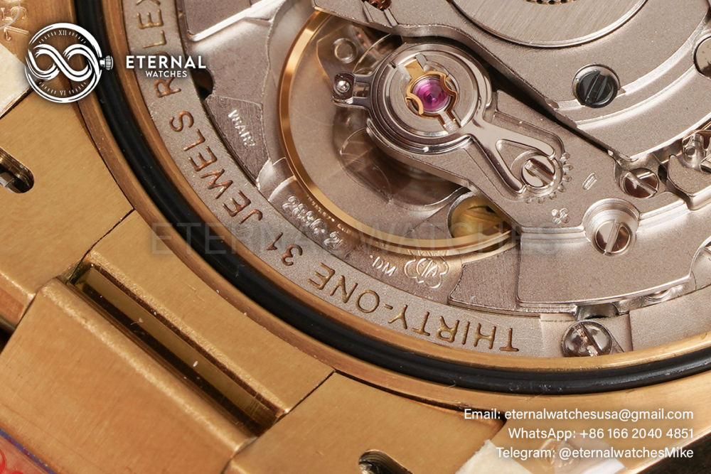 ROLEX - SUPER CLONE DayDate 128238 36mm YG/YG Turquoise/Dia A2836 Gold Wrapped