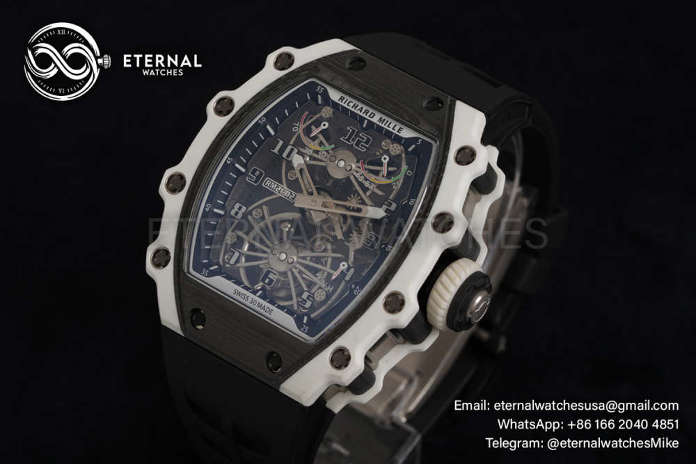 RICHARD MILLE - RM21-02 White Carbon Case Black Rubber RMF Tourbillon