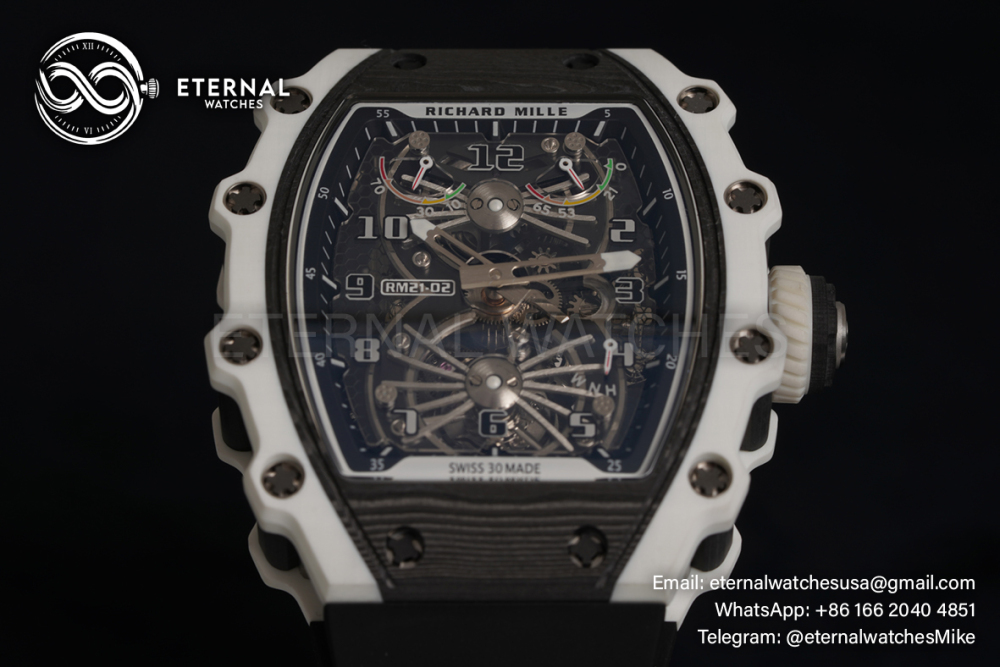 RICHARD MILLE - RM21-02 White Carbon Case Black Rubber RMF Tourbillon