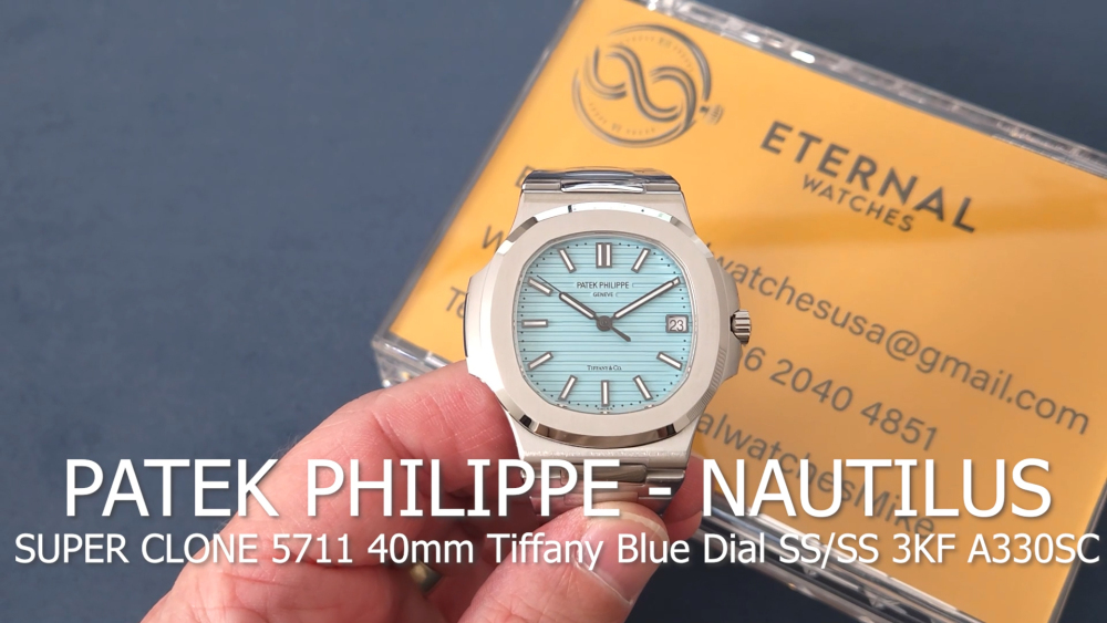 PATEK PHILIPPE - SUPER CLONE Nautilus Jumbo 5711 40mm Tiffany Blue Dial SS/SS 3KF A330SC