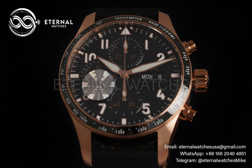 IWC - Pilot's Watch Chronograph 41mm RG/RU Black/Num BLSF A7750