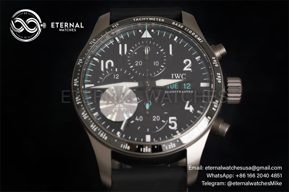 IWC - Pilot's Watch Chronograph 41mm TI/RU Black/Num BLSF A7750