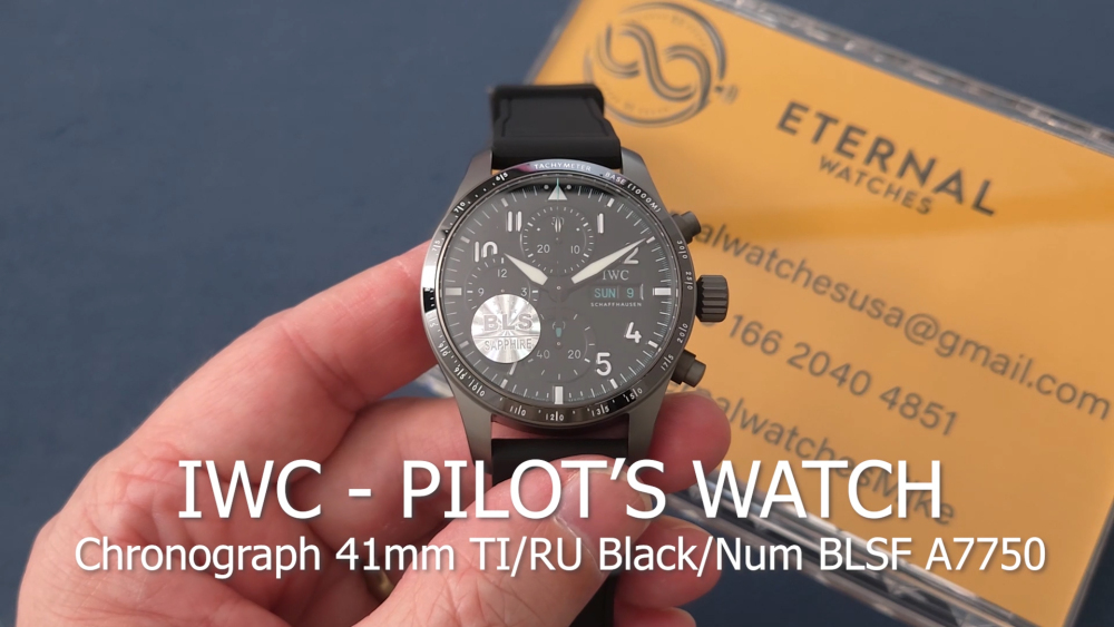 IWC - Pilot's Watch Chronograph 41mm TI/RU Black/Num BLSF A7750