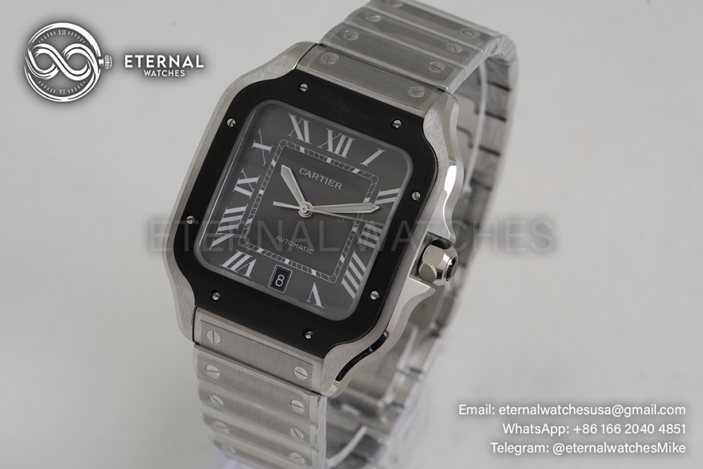 CARTIER - Santos De Cartier Mens XL 40mm SS/SS Gray BVF 9019