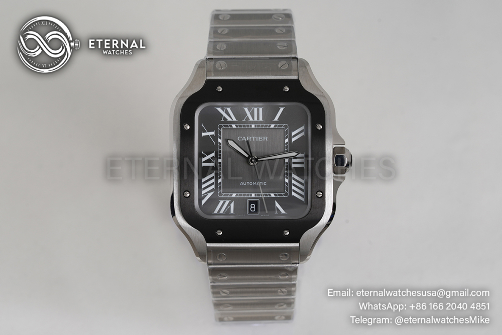 CARTIER - Santos De Cartier Mens XL 40mm SS/SS Gray BVF 9019