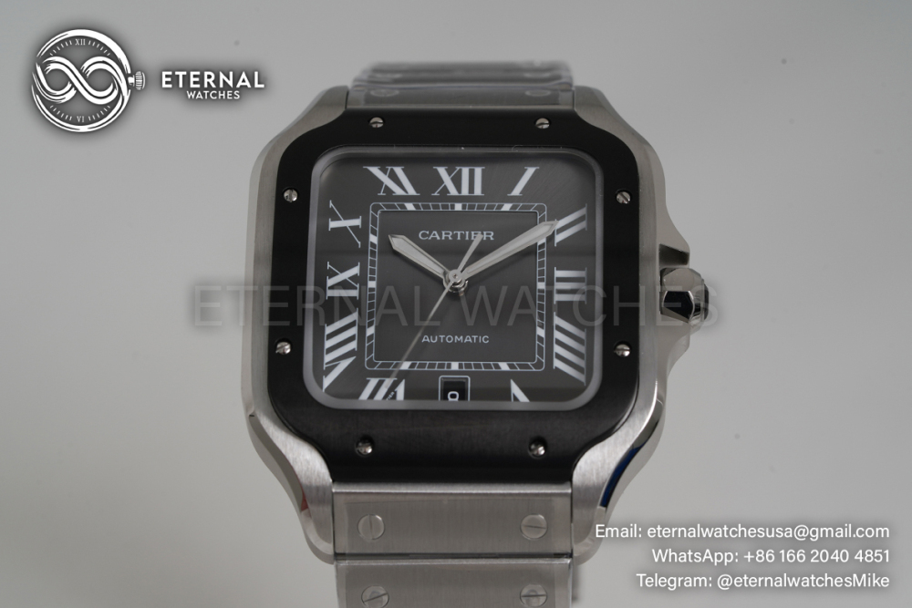 CARTIER - Santos De Cartier Mens XL 40mm SS/SS Gray BVF 9019