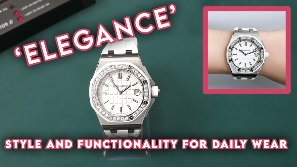 AUDEMARS PIGUET - Royal Oak Offshore 67540 37mm SS/RU Dia/Wht Swiss Quartz