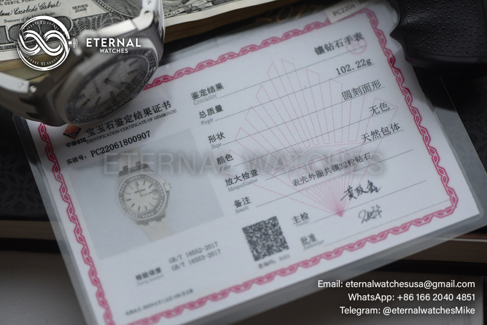 AUDEMARS PIGUET - Royal Oak Offshore 67540 37mm SS/RU Dia/Wht Swiss Quartz