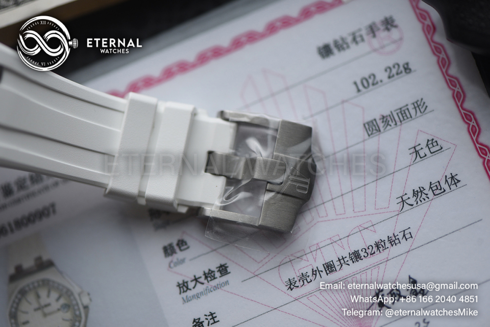 AUDEMARS PIGUET - Royal Oak Offshore 67540 37mm SS/RU Dia/Wht Swiss Quartz