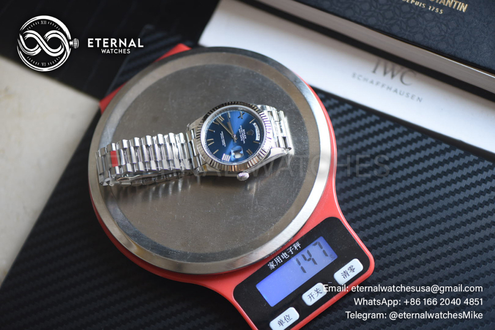 ROLEX - SUPER CLONE Day-Date 228239 40mm SS/SS Blue/Rmn VSF DD3255