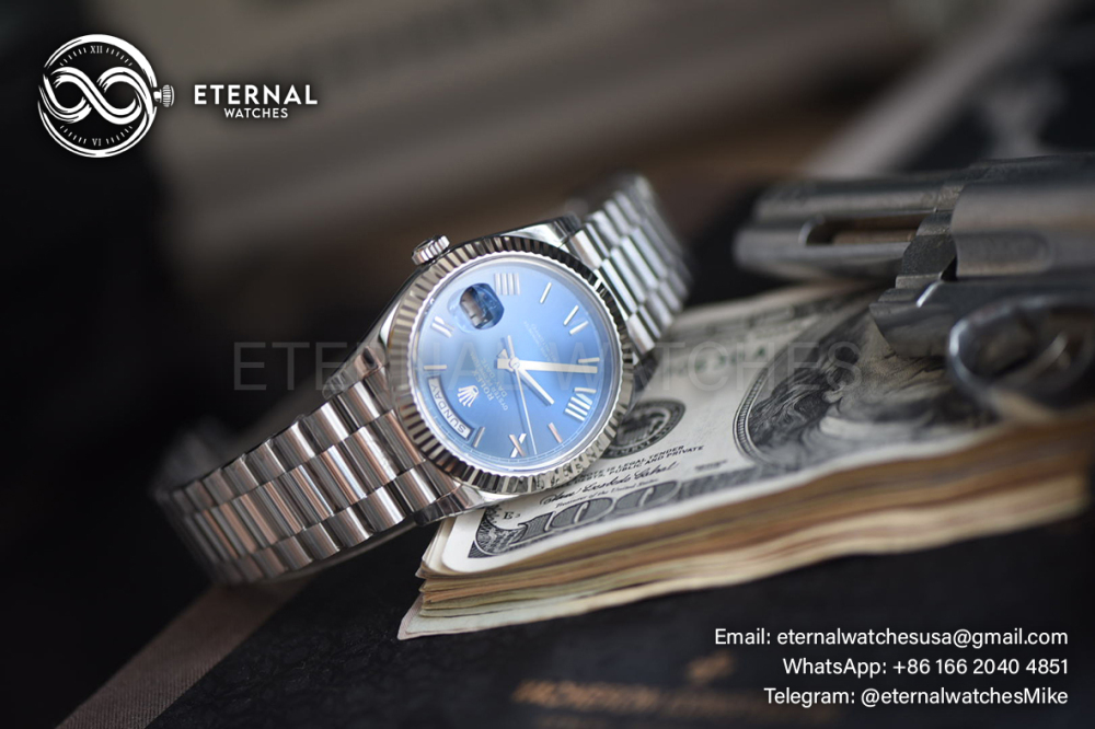 ROLEX - SUPER CLONE Day-Date 228239 40mm SS/SS Blue/Rmn VSF DD3255