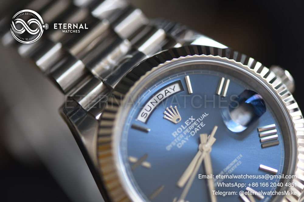 ROLEX - SUPER CLONE Day-Date 228239 40mm SS/SS Blue/Rmn VSF DD3255