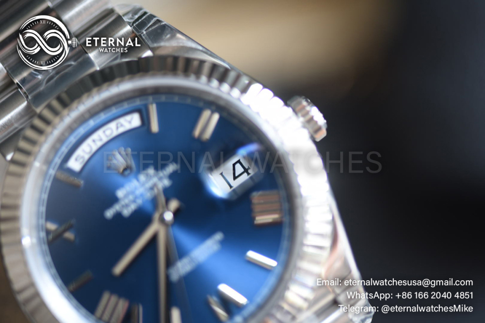 ROLEX - SUPER CLONE Day-Date 228239 40mm SS/SS Blue/Rmn VSF DD3255