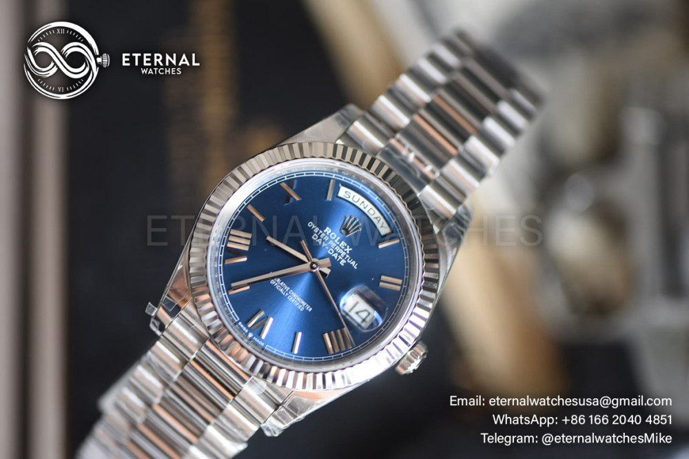 ROLEX - SUPER CLONE Day-Date 228239 40mm SS/SS Blue/Rmn VSF DD3255