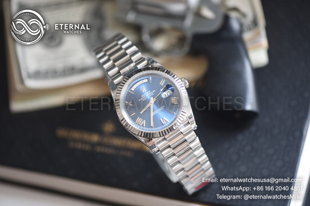 ROLEX - SUPER CLONE Day-Date 228239 40mm SS/SS Blue/Rmn VSF DD3255