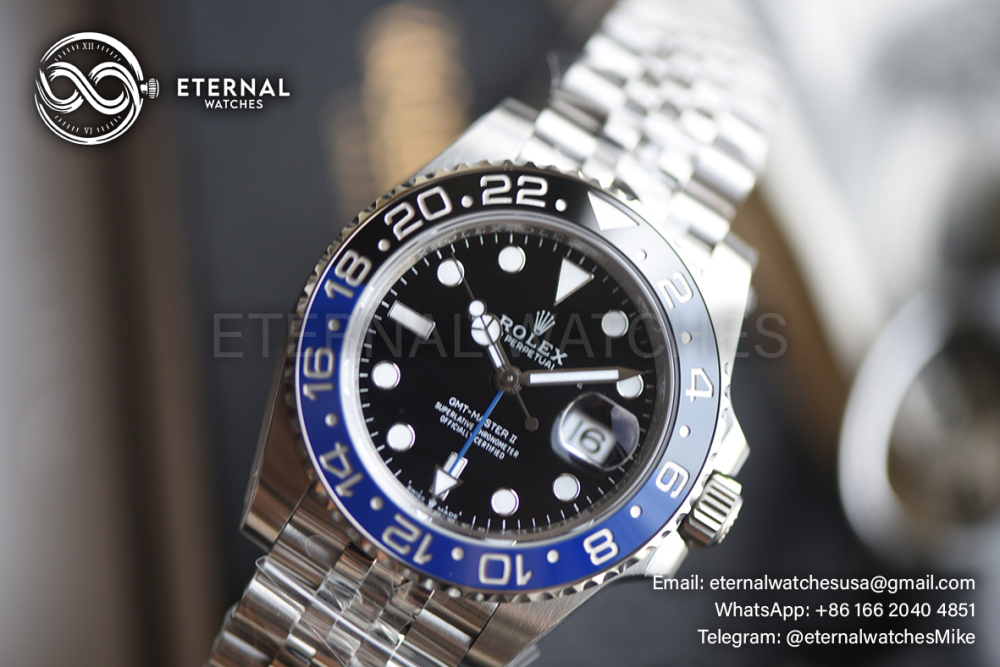 ROLEX - GMT Master II 126710 Batman 40mm Oyster SS/SS Black Dial VSF DD3285
