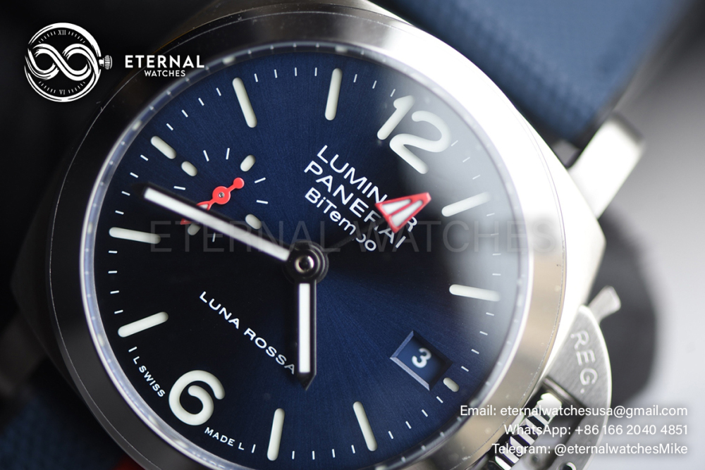 PANERAI - Luminor PAM1404 Bitempo GMT 40mm SS/NY Blue Dial VSF P900