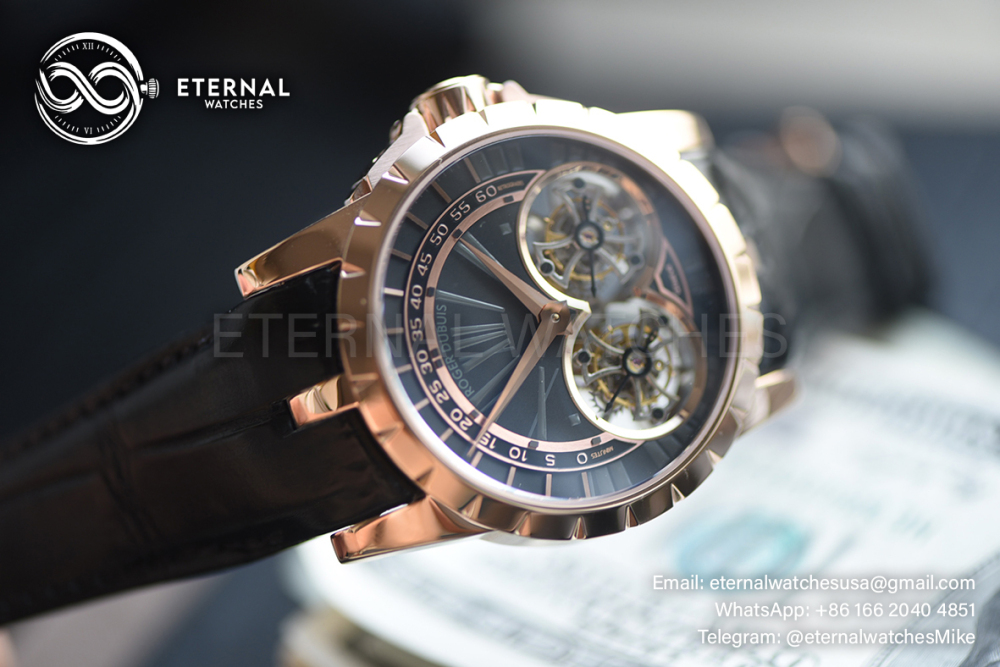 ROGER DUBUIS - Excalibur Double Flying Tourbillon RDDBEX0249 RG/LE Blk BBR