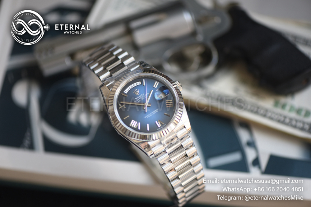 ROLEX - DayDate 228239 40mm SS/SS Blue Ombre/Rmn VSF V2 DD3255 (Weight Adjusted)