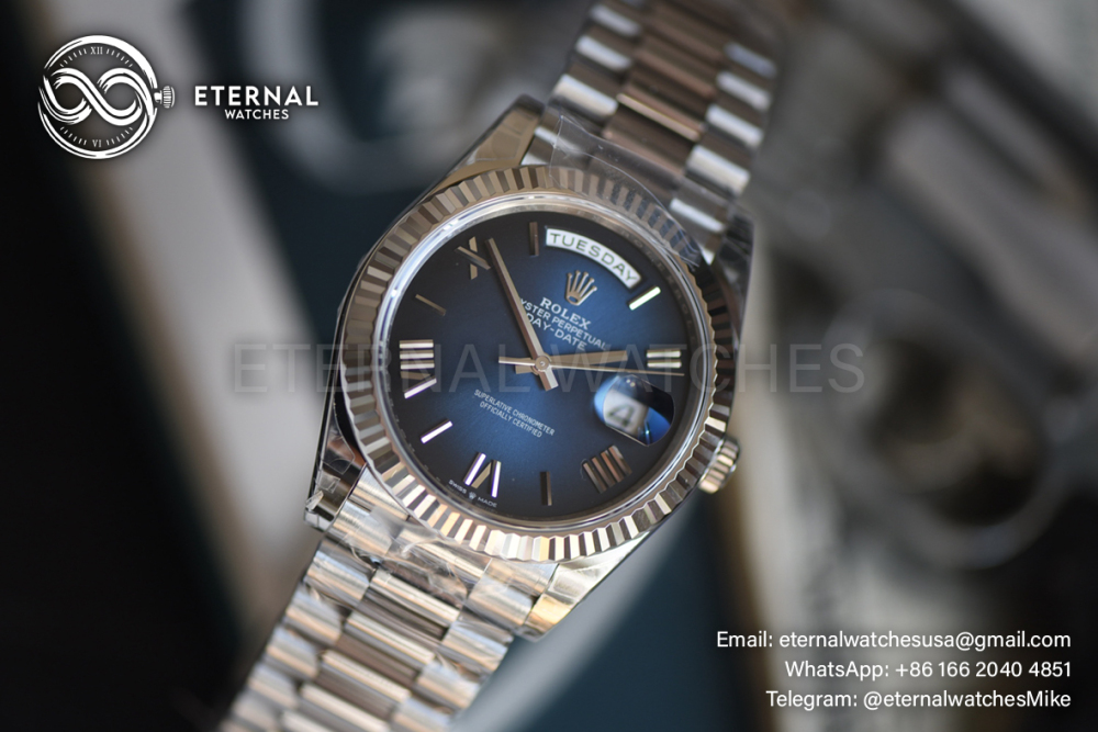 ROLEX - DayDate 228239 40mm SS/SS Blue Ombre/Rmn VSF V2 DD3255 (Weight Adjusted)