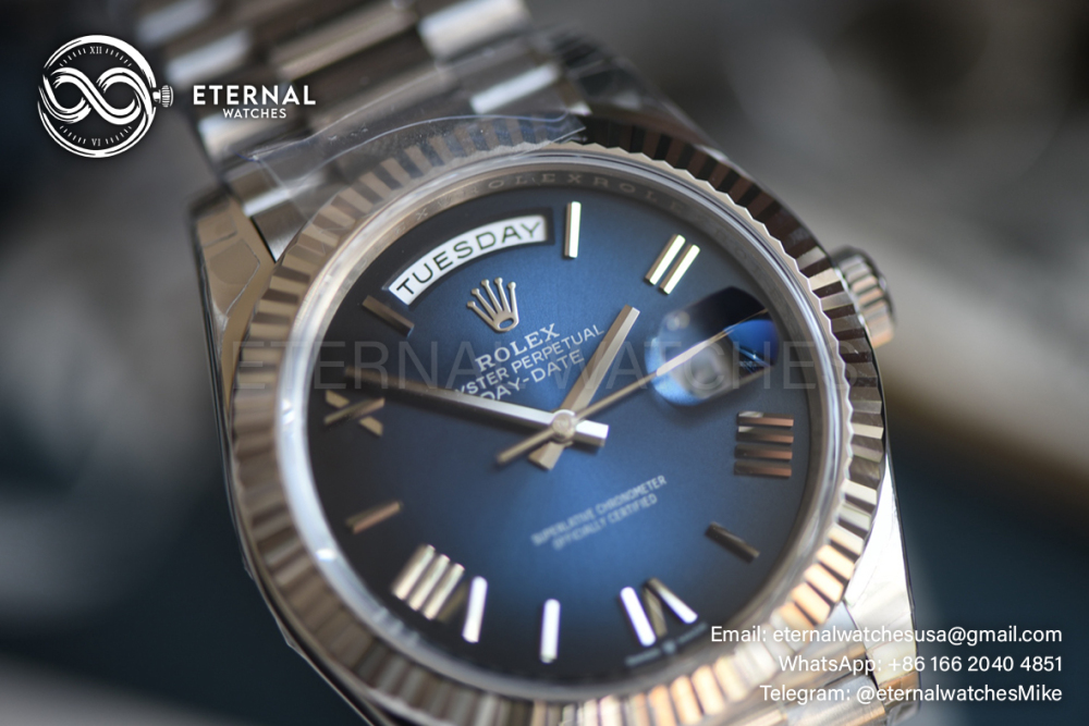 ROLEX - DayDate 228239 40mm SS/SS Blue Ombre/Rmn VSF V2 DD3255 (Weight Adjusted)