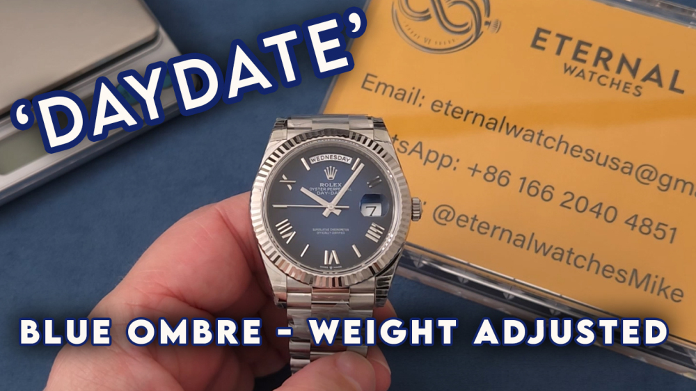 ROLEX - DayDate 228239 40mm SS/SS Blue Ombre/Rmn VSF V2 DD3255 (Weight Adjusted)