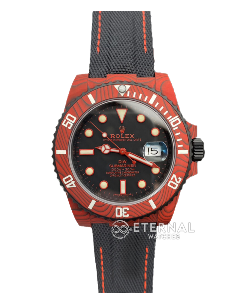 ROLEX - Submariner DiW 40mm Forged Carbon/NY Red Dial VSF VS3135