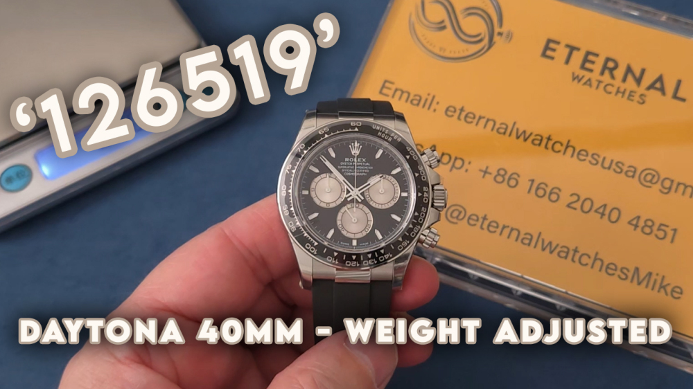 ROLEX - Daytona 126519 40mm SS/RU Black/Stk VSF V2 DD4131(Weight Adjusted)