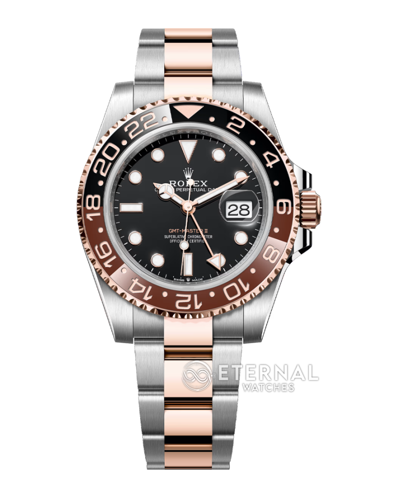 ROLEX - SUPER CLONE GMT Master II 126711CHNR Root Beer Oyster 40mm SS/RG Black Dial VSF DD3285 (Weight Adjusted)