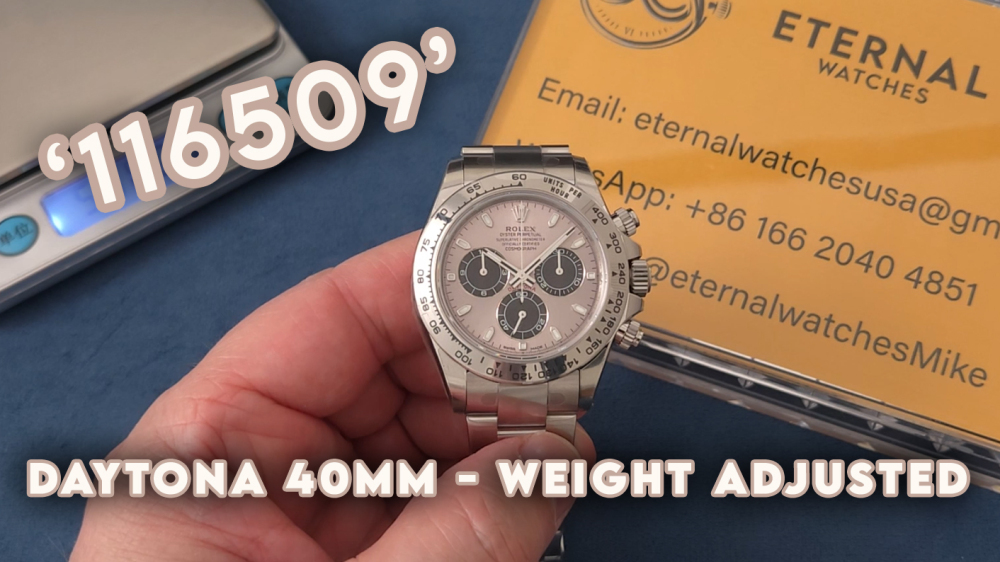 ROLEX - SUPER CLONE Daytona 116509 40mm SS/SS Grey/Blk VSF V3 DD4130 Super Clone (Weight Adjusted)