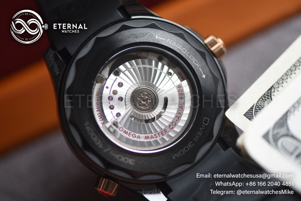 OMEGA - SUPER CLONE Seamaster 300m 43.5mm RG Ceramic/RU Black Dial VSF A8806