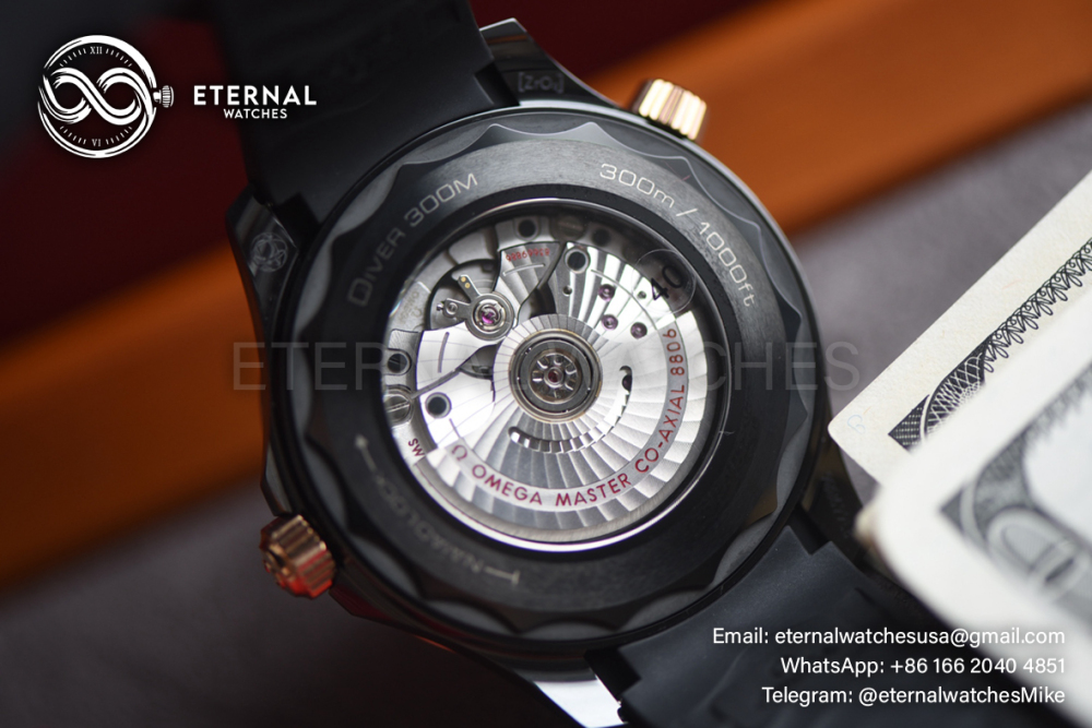 OMEGA - SUPER CLONE Seamaster 300m 43.5mm RG Ceramic/RU Black Dial VSF A8806